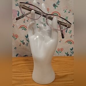 Vintage 80s Valentino 5392 Clear Purple Reading Eyeglass Glasses Frames